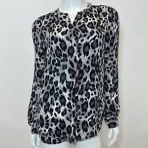 Joie Purine Leopard Top in Black/Grey Size S